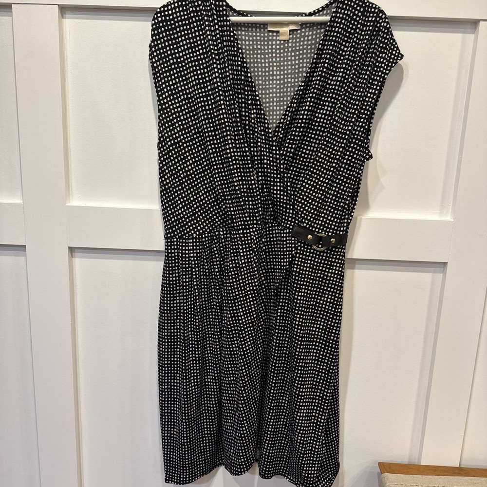Michael Kors Black White Patterned Dress XL